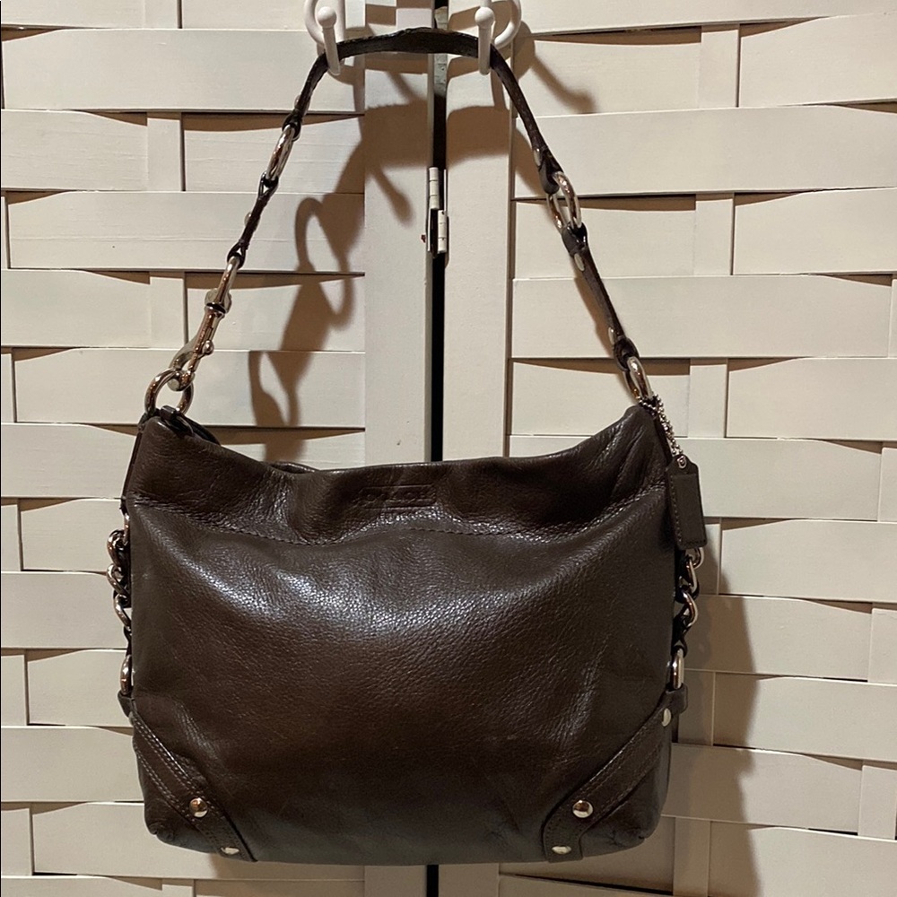 Coach Dark Brown Leather Shoulder Bag